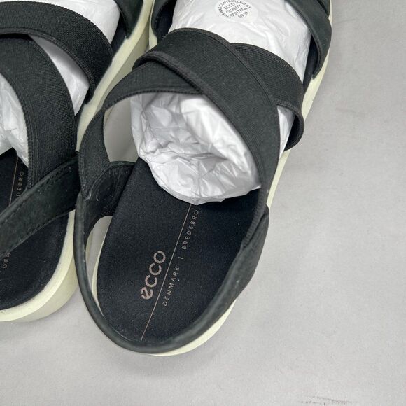 Ecco Flowt Sandals Women's 5.5 Black Elastic Strap Athletic Comfort Flip Flops - Picture 9 of 11